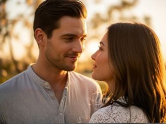 Man avoiding eye contact, showing lack of romantic interest.